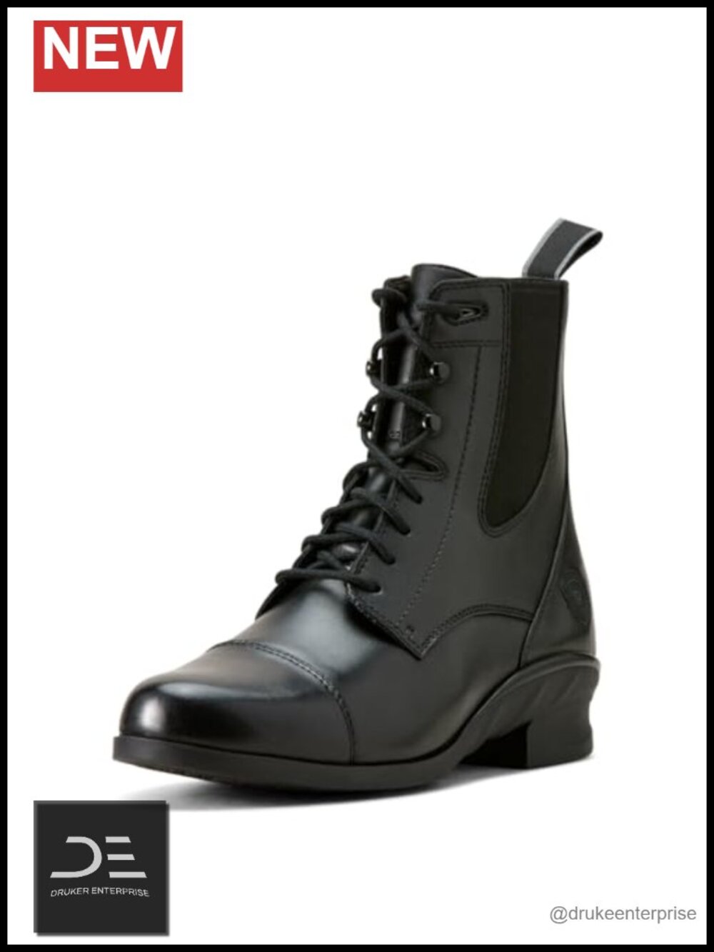 Women's Leather Equestrian Ankle Boots Ankle-High Pull-On Riding Boots with